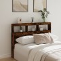 Cabecero de cama con luz LED roble ahumado 140x17x102 cm de vidaXL, Cabeceros y pies de cama - Ref: Foro24-839200, Precio: 85...