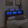 Cabecero de cama con luz LED roble ahumado 140x17x102 cm de vidaXL, Cabeceros y pies de cama - Ref: Foro24-839200, Precio: 85...