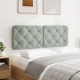 Cabecero de cama acolchado terciopelo gris claro 140 cm de vidaXL, Cabeceros y pies de cama - Ref: Foro24-374727, Precio: 48,...