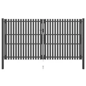 Anthrazitgraues Gartenzauntor aus Stahl 4x2,5 cm von vidaXL, Gartentore - Ref: Foro24-146338, Preis: 873,27 €, Rabatt: %