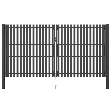 Anthrazitgraues Gartenzauntor aus Stahl 4x2,5 cm von vidaXL, Gartentore - Ref: Foro24-146338, Preis: 873,27 €, Rabatt: %