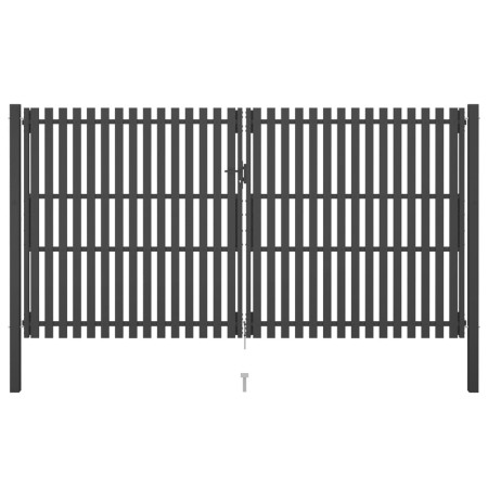 Puerta de valla del jardín de acero gris antracita 4x2,5 cm de vidaXL, Puertas de jardín - Ref: Foro24-146338, Precio: 889,59...
