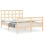 Estructura de cama de matrimonio con cabecero madera maciza de vidaXL, Camas y somieres - Ref: Foro24-3193956, Precio: 117,83...