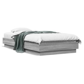 Estructura de cama madera de ingeniería gris Sonoma 75x190 cm de vidaXL, Camas y somieres - Ref: Foro24-839642, Precio: 84,31...