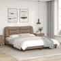 Estructura de cama cabecero cuero sintético capuchino 160x200cm de vidaXL, Camas y somieres - Ref: Foro24-3208013, Precio: 25...