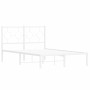 Estructura de cama de metal con cabecero blanca 120x200 cm de vidaXL, Camas y somieres - Ref: Foro24-376273, Precio: 96,99 €,...