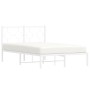 Estructura de cama de metal con cabecero blanca 120x200 cm de vidaXL, Camas y somieres - Ref: Foro24-376273, Precio: 96,99 €,...