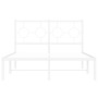 Estructura de cama de metal con cabecero blanca 120x200 cm de vidaXL, Camas y somieres - Ref: Foro24-376273, Precio: 96,99 €,...