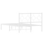 Estructura de cama de metal con cabecero blanca 120x200 cm de vidaXL, Camas y somieres - Ref: Foro24-376273, Precio: 96,99 €,...