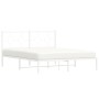 Estructura de cama con cabecero metal blanca 160x200 cm de vidaXL, Camas y somieres - Ref: Foro24-376278, Precio: 112,60 €, D...