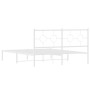 Estructura de cama con cabecero metal blanca 160x200 cm de vidaXL, Camas y somieres - Ref: Foro24-376278, Precio: 112,60 €, D...