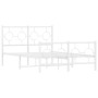 Estructura cama metal con cabecero y estribo blanco 120x190 cm de vidaXL, Camas y somieres - Ref: Foro24-376290, Precio: 108,...