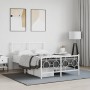 Estructura cama metal con cabecero y estribo blanco 120x190 cm de vidaXL, Camas y somieres - Ref: Foro24-376290, Precio: 108,...