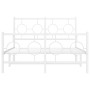 Estructura cama metal con cabecero y estribo blanco 120x190 cm de vidaXL, Camas y somieres - Ref: Foro24-376290, Precio: 108,...