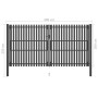 Puerta de valla del jardín de acero gris antracita 4x2,5 cm de vidaXL, Puertas de jardín - Ref: Foro24-146338, Precio: 889,59...