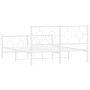 Estructura cama metal con cabecero y estribo blanco 135x190 cm de vidaXL, Camas y somieres - Ref: Foro24-376292, Precio: 112,...