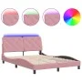 Estructura de cama con luces LED terciopelo rosa 120x200 cm de vidaXL, Camas y somieres - Ref: Foro24-3213848, Precio: 212,85...
