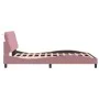 Estructura de cama con luces LED terciopelo rosa 120x200 cm de vidaXL, Camas y somieres - Ref: Foro24-3213848, Precio: 212,85...