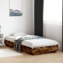 Estructura de cama madera de ingeniería roble humo 100x200 cm de vidaXL, Camas y somieres - Ref: Foro24-839599, Precio: 88,27...