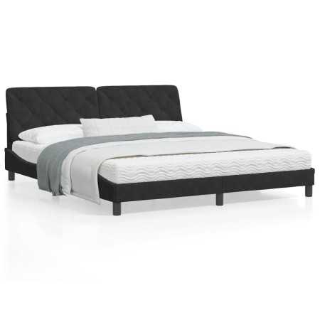 Estructura de cama con luces LED terciopelo negro 180x200 cm de vidaXL, Camas y somieres - Ref: Foro24-3213869, Precio: 267,5...
