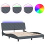 Estructura cama con luces LED terciopelo gris oscuro 160x200 cm de vidaXL, Camas y somieres - Ref: Foro24-3213862, Precio: 26...