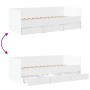 Tumbona con cajones madera de ingeniería blanco 90x190 cm de vidaXL, Camas y somieres - Ref: Foro24-3280825, Precio: 194,30 €...