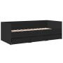 Tumbona con cajones madera de ingeniería negro 90x200 cm de vidaXL, Camas y somieres - Ref: Foro24-3280819, Precio: 243,98 €,...