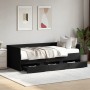 Tumbona con cajones madera de ingeniería negro 90x200 cm de vidaXL, Camas y somieres - Ref: Foro24-3280819, Precio: 243,98 €,...