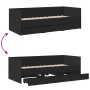 Tumbona con cajones madera de ingeniería negro 90x200 cm de vidaXL, Camas y somieres - Ref: Foro24-3280819, Precio: 243,98 €,...