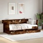Tumbona con cajones madera ingeniería roble ahumado 90x200 cm de vidaXL, Camas y somieres - Ref: Foro24-3280850, Precio: 202,...