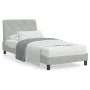 Light gray velvet bed frame with headboard 90x200 cm by vidaXL, Beds and slatted bases - Ref: Foro24-3207899, Price: 143,39 €...