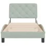 Light gray velvet bed frame with headboard 90x200 cm by vidaXL, Beds and slatted bases - Ref: Foro24-3207899, Price: 143,39 €...
