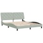 Estructura de cama con cabecero terciopelo gris claro 160x200cm de vidaXL, Camas y somieres - Ref: Foro24-3207929, Precio: 23...