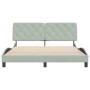 Estructura de cama con cabecero terciopelo gris claro 160x200cm de vidaXL, Camas y somieres - Ref: Foro24-3207929, Precio: 23...