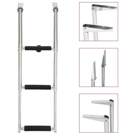 Klappbare Einstiegsleiter 3 Stufen aus Edelstahl von vidaXL, Bootswaagen - Ref: Foro24-92374, Preis: 66,50 €, Rabatt: %
