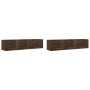 Muebles de pared 2 unidades madera de ingeniería marrón roble de vidaXL, Estantes y estanterías - Ref: Foro24-840442, Precio:...