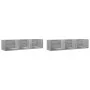 Muebles pared 2 uds madera ingeniería gris Sonoma 75x18x16,5 cm de vidaXL, Estantes y estanterías - Ref: Foro24-840440, Preci...