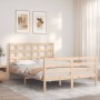 Estructura de cama de matrimonio con cabecero madera maciza de vidaXL, Camas y somieres - Ref: Foro24-3193956, Precio: 117,83...
