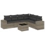Set de sofás de jardín 7 pzas con cojines ratán PE gris claro en Conjuntos de jardín | Comprar online en Foru.es
