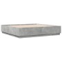 Estructura de cama madera de ingeniería gris hormigón 200x200cm de vidaXL, Camas y somieres - Ref: Foro24-3209677, Precio: 16...