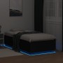 Estructura cama con luces LED madera ingeniería negro 75x190 cm de vidaXL, Camas y somieres - Ref: Foro24-3209668, Precio: 12...