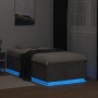 Estructura cama con luces LED madera gris hormigón 90x190 cm de vidaXL, Camas y somieres - Ref: Foro24-3209663, Precio: 131,6...