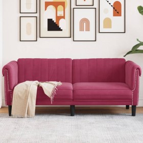Sofá de 2 plazas terciopelo rojo tinto de vidaXL, Sofás - Ref: Foro24-372579, Precio: 250,19 €, Descuento: %
