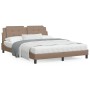 Estructura de cama con luces LED cuero PE capuchino 160x200 cm de vidaXL, Camas y somieres - Ref: Foro24-3214121, Precio: 224...