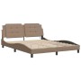 Estructura de cama con luces LED cuero PE capuchino 160x200 cm de vidaXL, Camas y somieres - Ref: Foro24-3214121, Precio: 224...