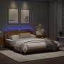 Estructura de cama con luces LED cuero PE capuchino 160x200 cm de vidaXL, Camas y somieres - Ref: Foro24-3214121, Precio: 224...