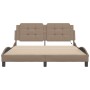 Estructura de cama con luces LED cuero PE capuchino 160x200 cm de vidaXL, Camas y somieres - Ref: Foro24-3214121, Precio: 224...