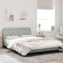 Estructura de cama con cabecero terciopelo gris claro 140x190cm de vidaXL, Camas y somieres - Ref: Foro24-3207917, Precio: 19...