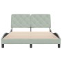 Estructura de cama con cabecero terciopelo gris claro 140x190cm de vidaXL, Camas y somieres - Ref: Foro24-3207917, Precio: 19...