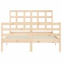 Estructura de cama de matrimonio con cabecero madera maciza de vidaXL, Camas y somieres - Ref: Foro24-3193956, Precio: 117,83...